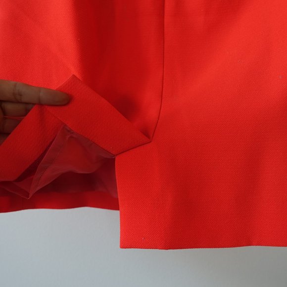 J. Crew Factory #C8413 polyester crepe neon orange pencil skirt 2 P 2P Petite - Picture 11 of 12